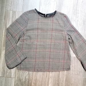 Zara Houndstooth Top S